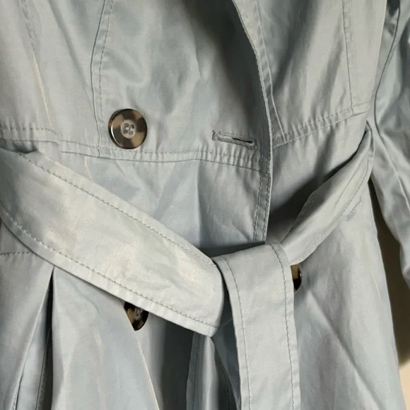 Laundry by Shelli Segal Trench Coat Size Small in Baby Blue Wrap Coat - Picture 12 of 12